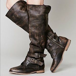 NWOB Free People Trigger Tall Distressed Boots